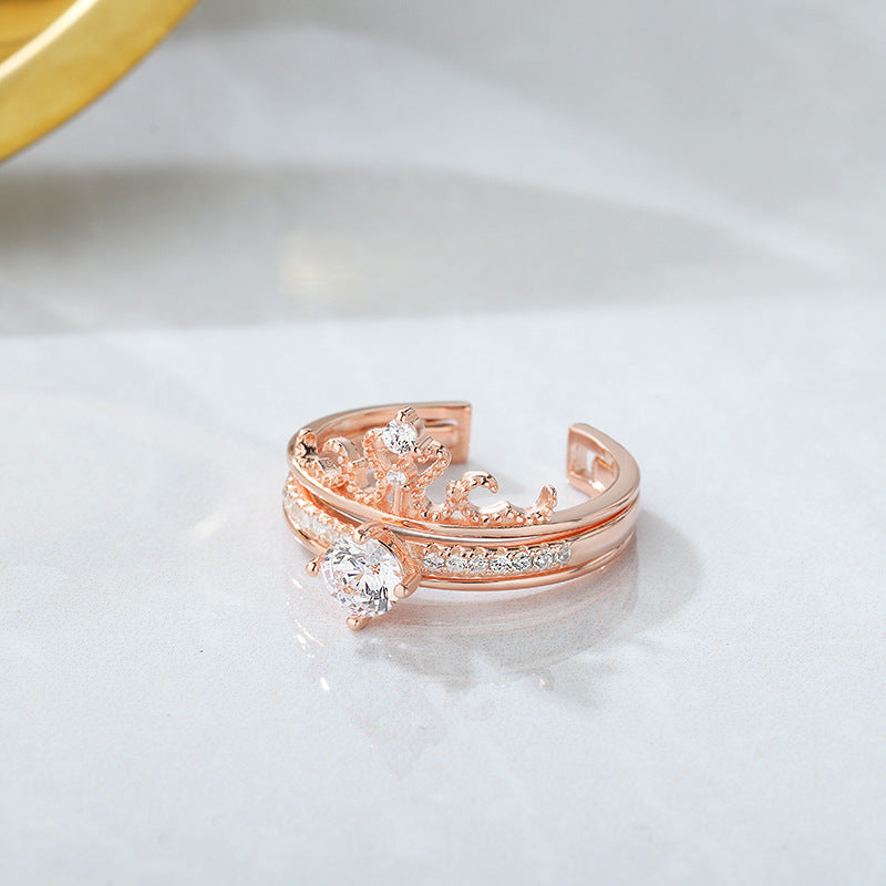 LOVE ME LIKE YOU DO - CROWN RING SET(925 STERLING SILVER RING)