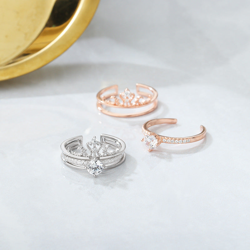 LOVE ME LIKE YOU DO - CROWN RING SET(925 STERLING SILVER RING)