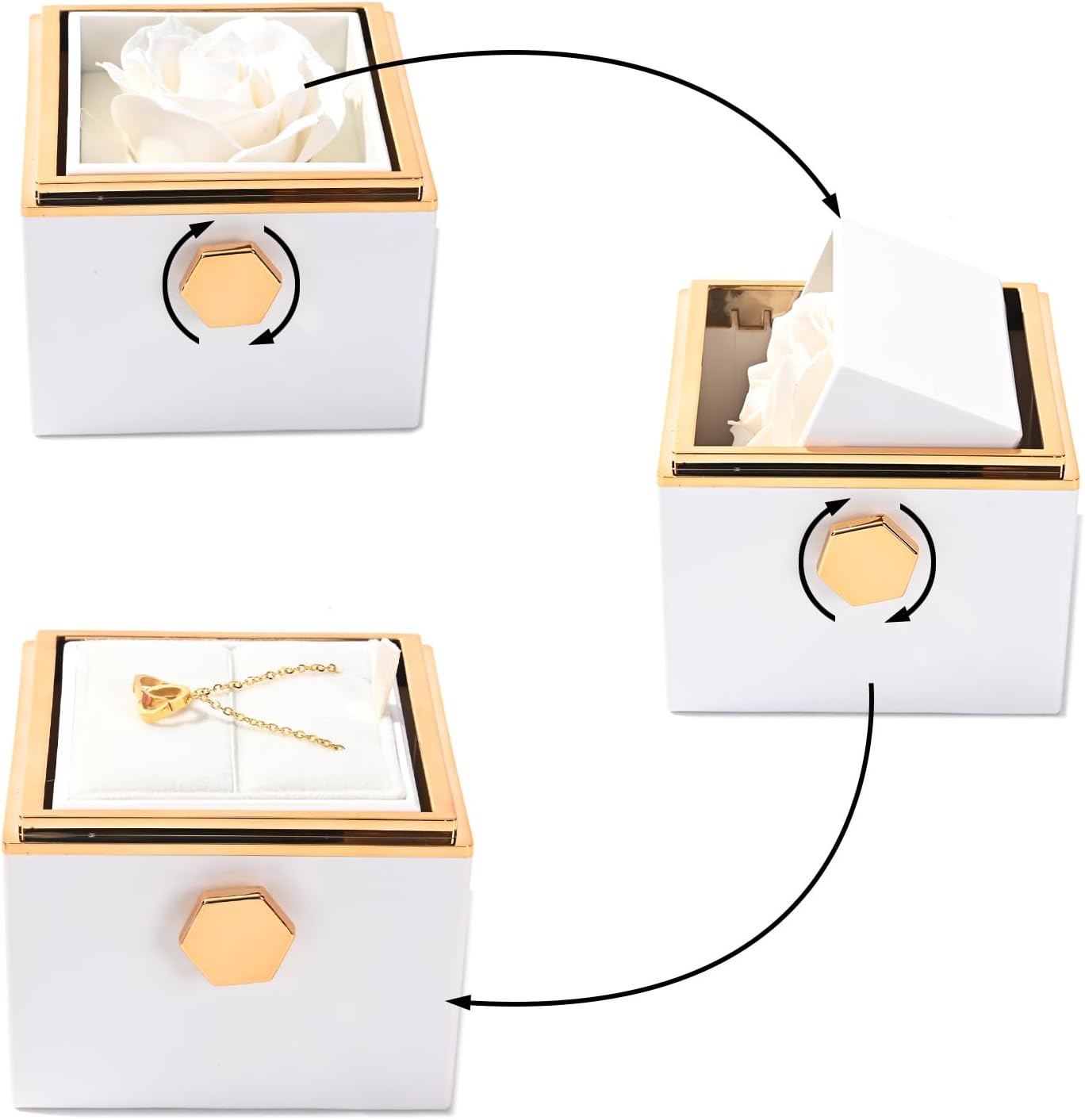 Eternally Preserved Rotating Rose Box